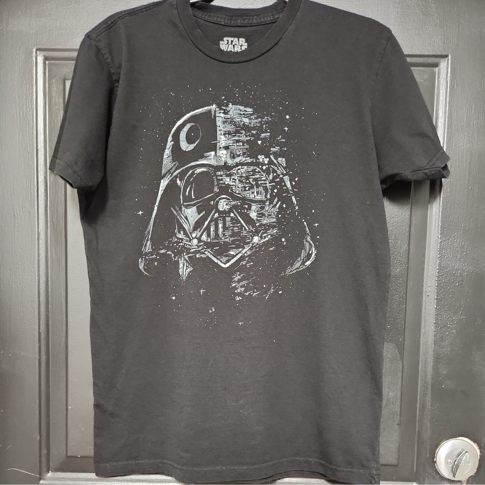 Darth Vader Star Wars T-Shirt Black Death Star Medium Black Short Sleeve Tee